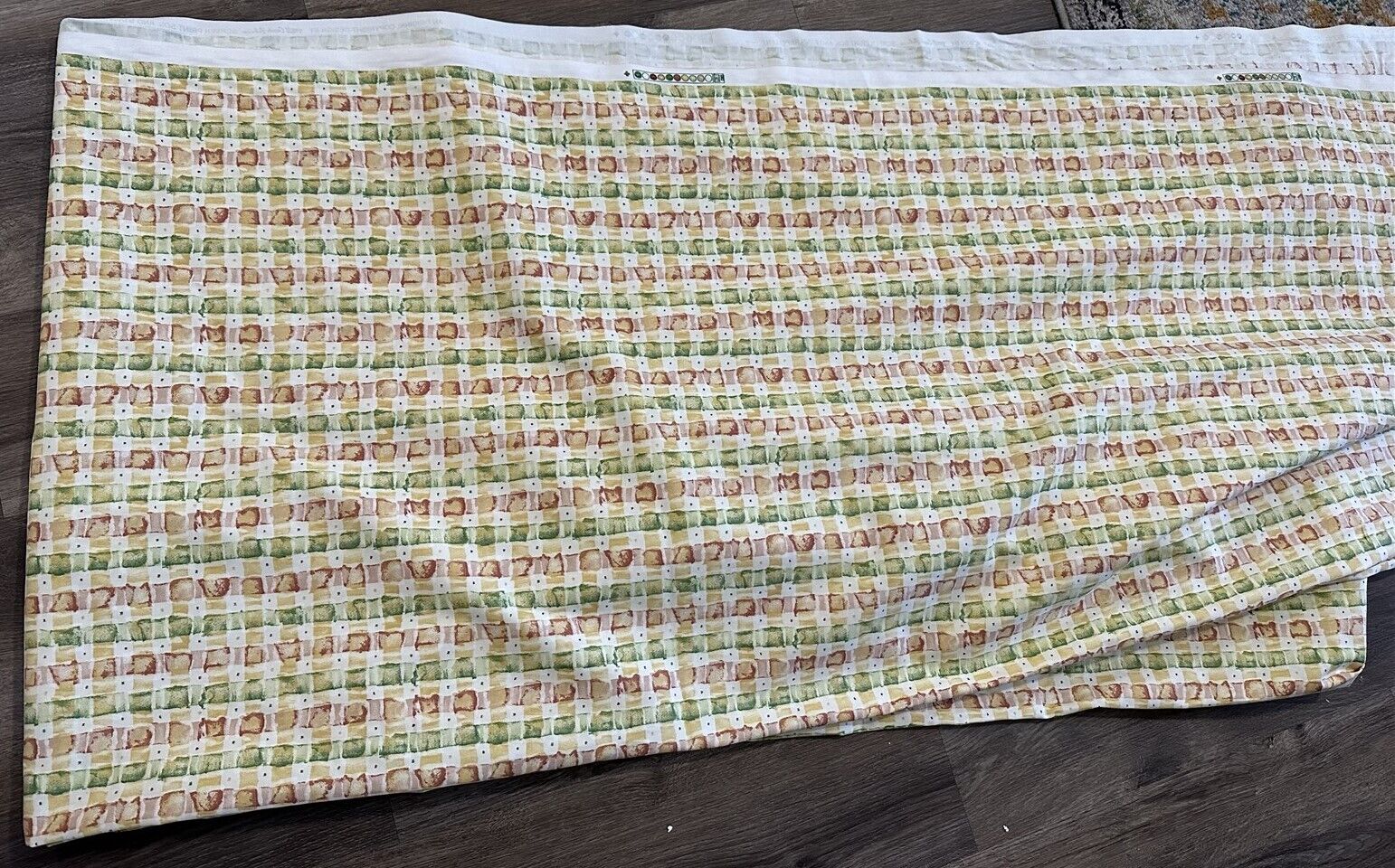 Vintage Mill Creek Fabrics Upholstery Curtain May Regatta Green Orange 6 yds