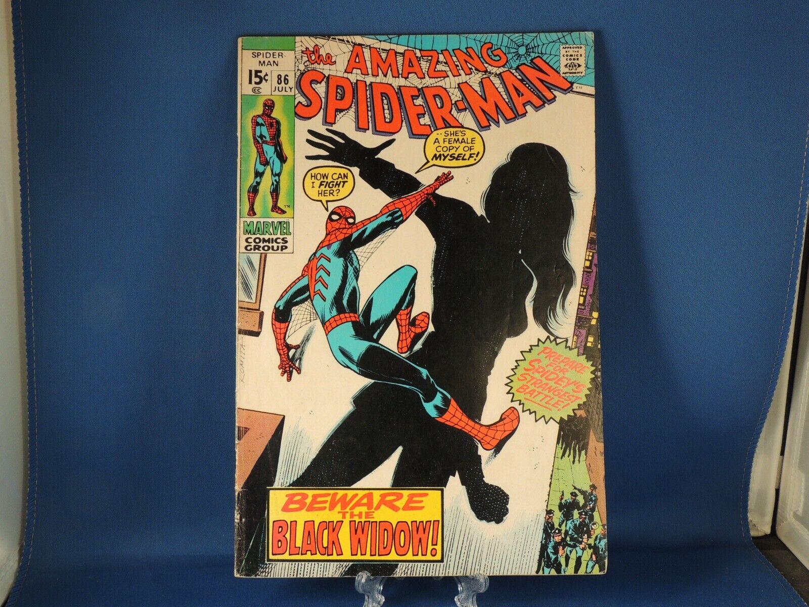 The Amazing Spider-Man #86/Bronze Age Marvel Comic Book/Black Widow Origin