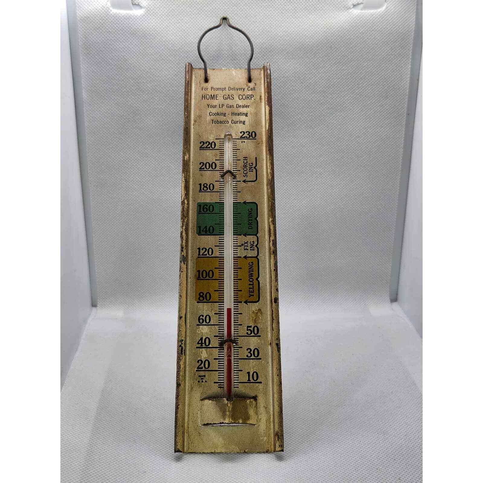 Antique Metal Propane Lp Gas Dealer Thermometer Thermostate Advertisment