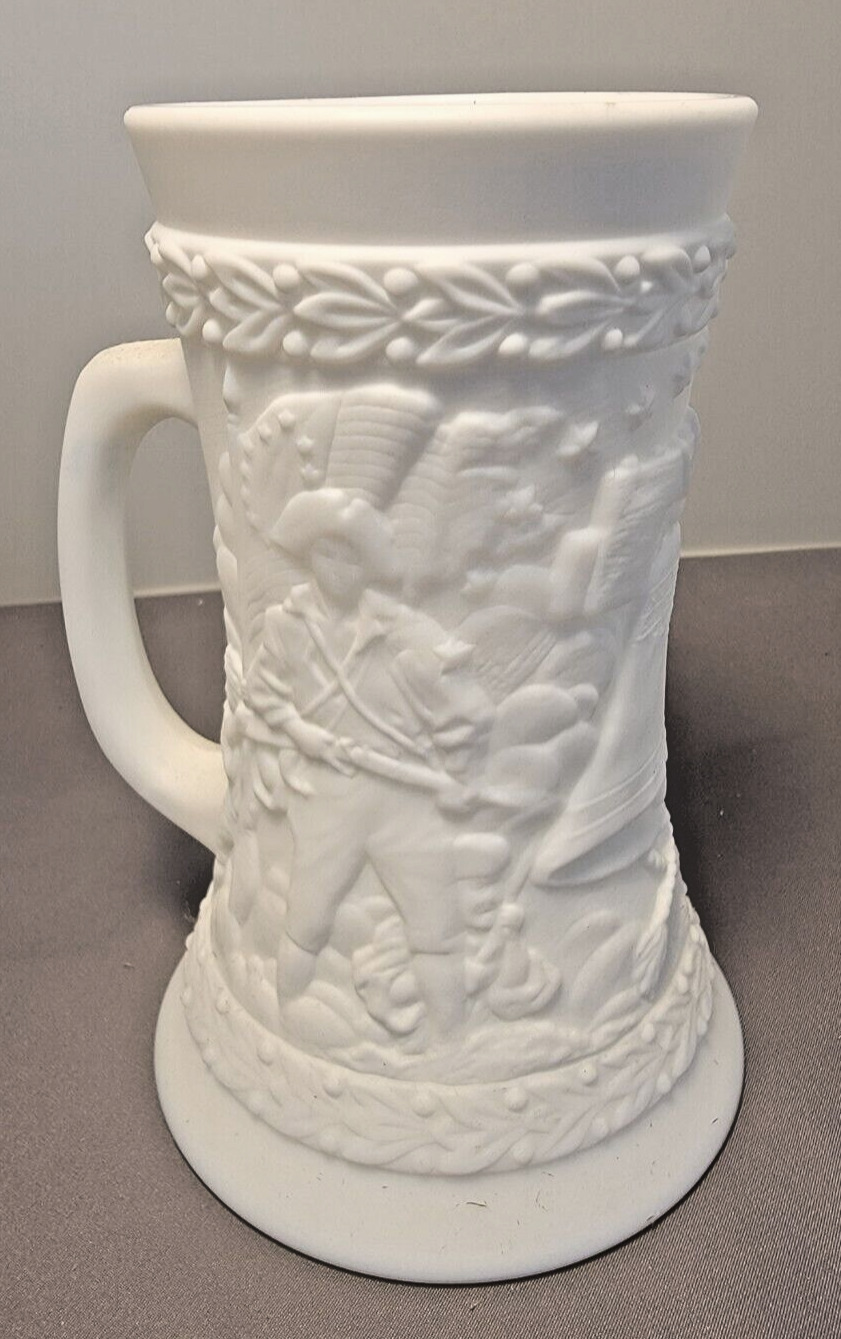 Vintage Fenton Satin White Milk Glass Stein Mug USA Bicentennial