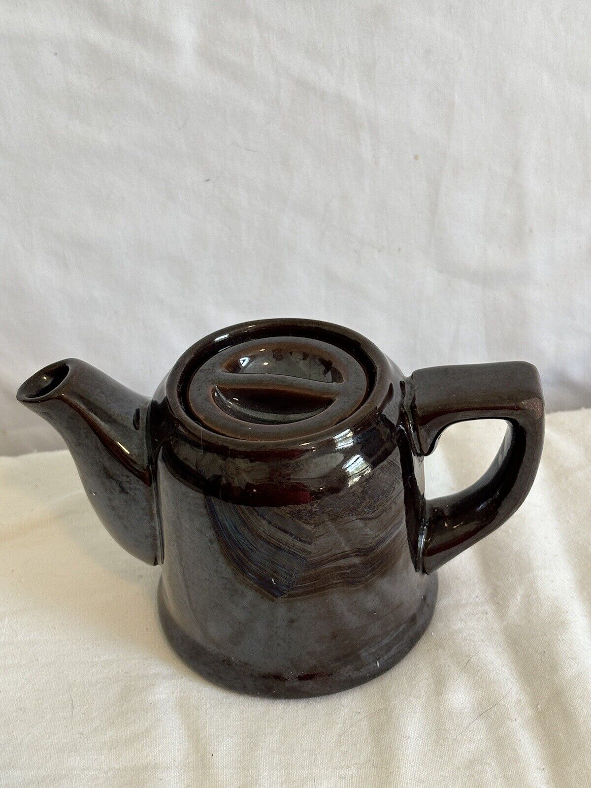 Vintage Brown Ceramic Small Teapot 