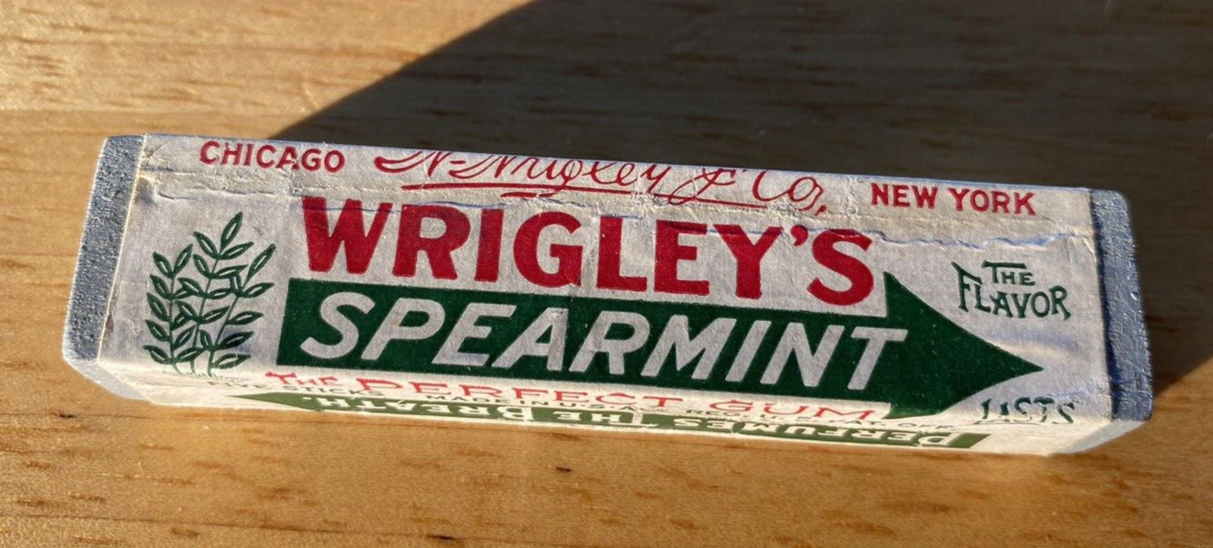 Life size Vintage Wrigley's Spearmint 1920's Wooden Store Display Pack