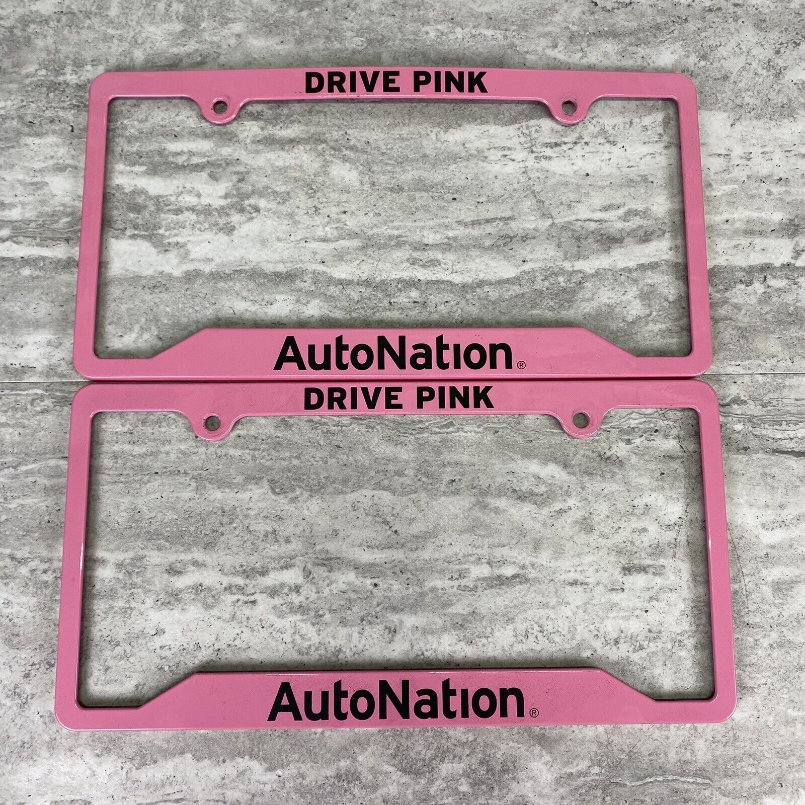 AutoNation Group Drive Pink, Metal Car License Plate Frame Set Of 2