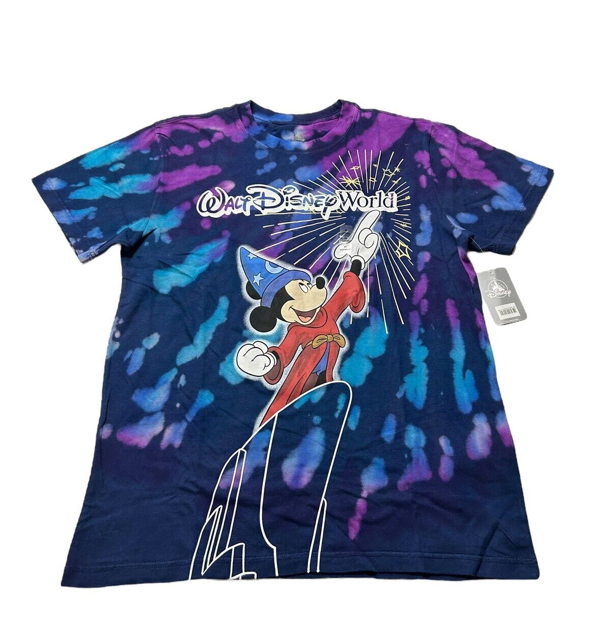 NEW Disney Parks Walt Disney World Sorcerer Mickey Tie-Dye T-Shirt Adult Medium