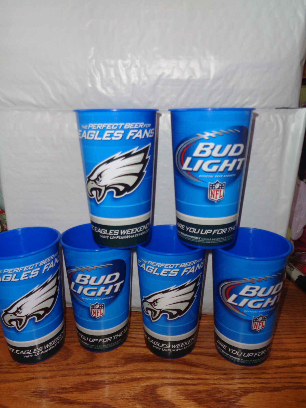 (10) BUD LIGHT BUDWEISER - NFL Philadelphia Eagles - Reusable Plastic Cups - New