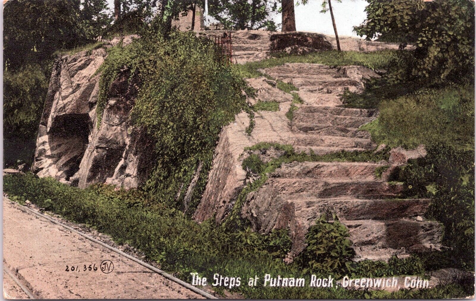 Steps, Putnam Rock, Greenwich, Connecticut- 1907 Undivided Back Postcard