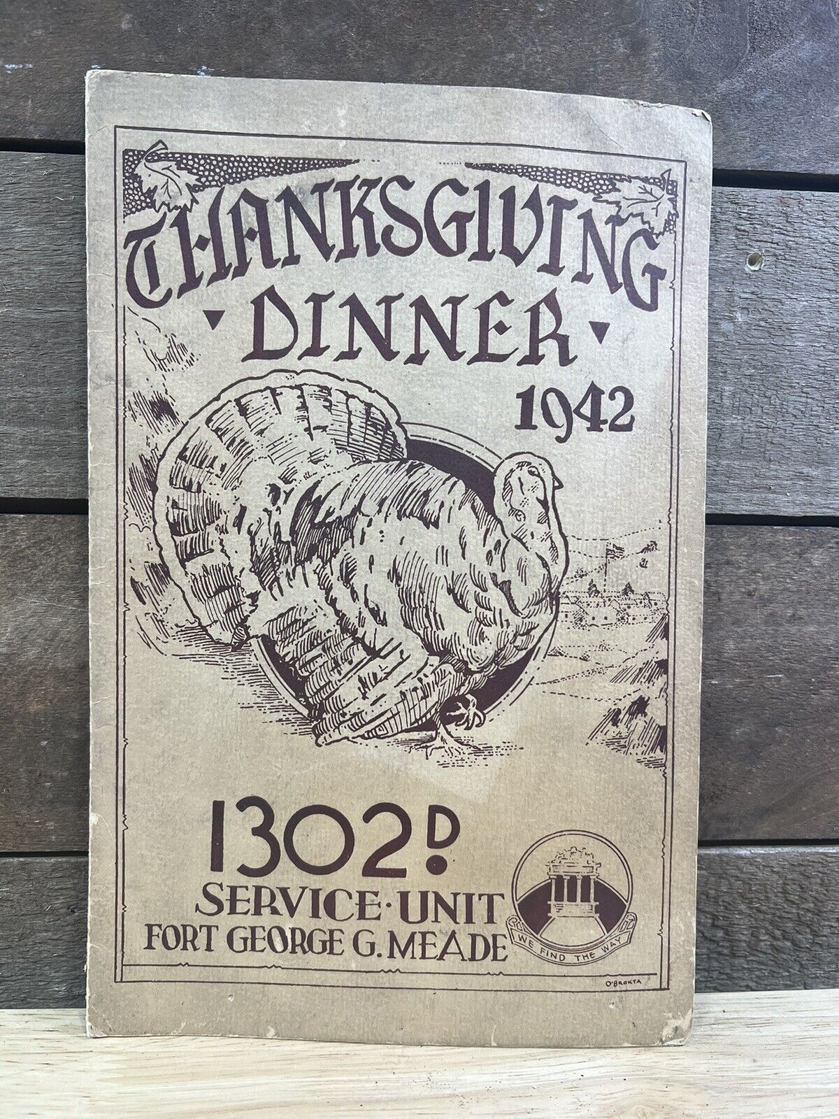 Vintage 1942 Thanksgiving Dinner Advertisement O.Brokta 