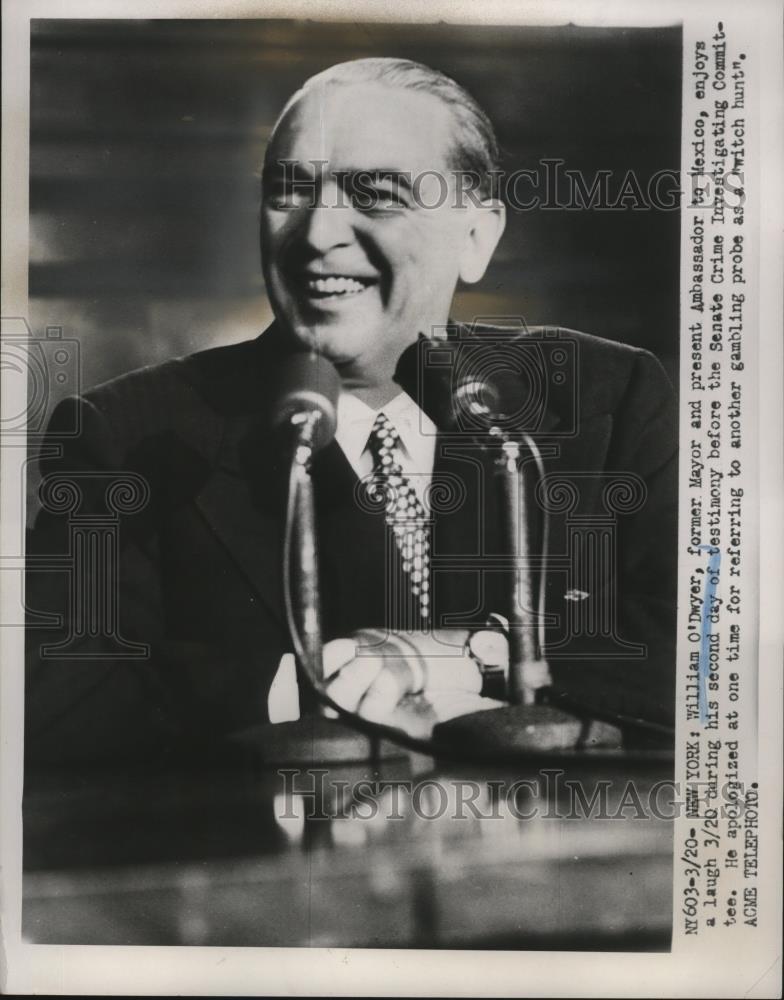 1951 Press Photo New York William O\'Dwyer former Mayor NYC now ambassador NYC