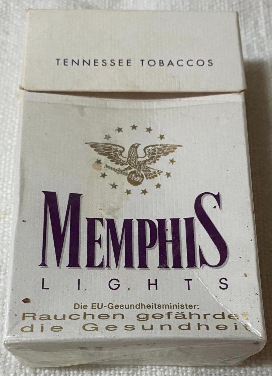 Vintage Memphis Lights Cigarette Cigarettes Cigarette Paper Box Empty Cigarette