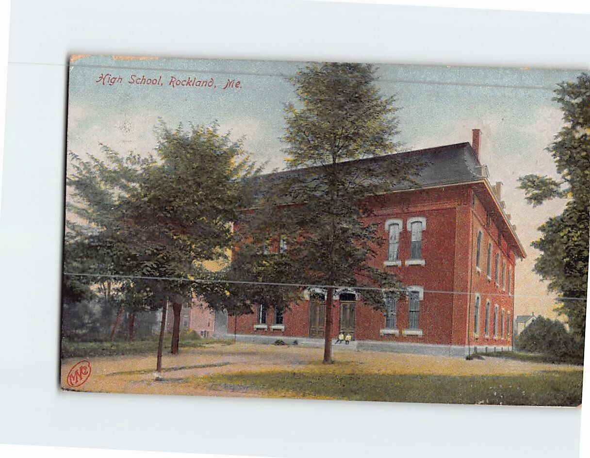 Postcard High School Rockland Maine USA