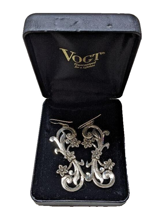VOGT Silversmith Sterling Silver 925 Indian Jewelry Earrings w/Case gift F/S