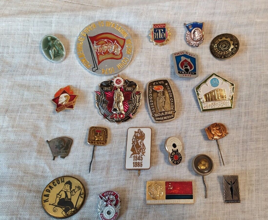 Antique USSR 20 pcs. Pins Badges 