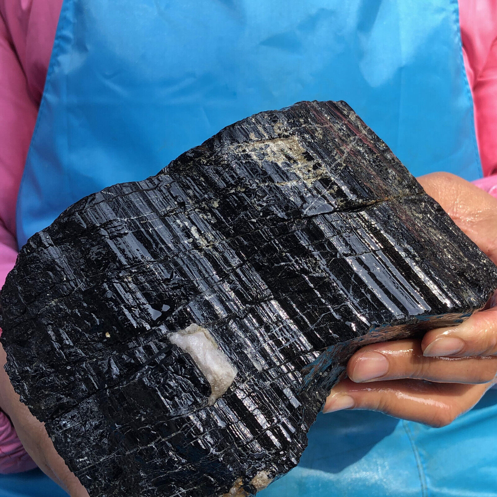 7.15LB Natural Beautiful Black tourmaline Quartz specimen Crystal Healing Stone