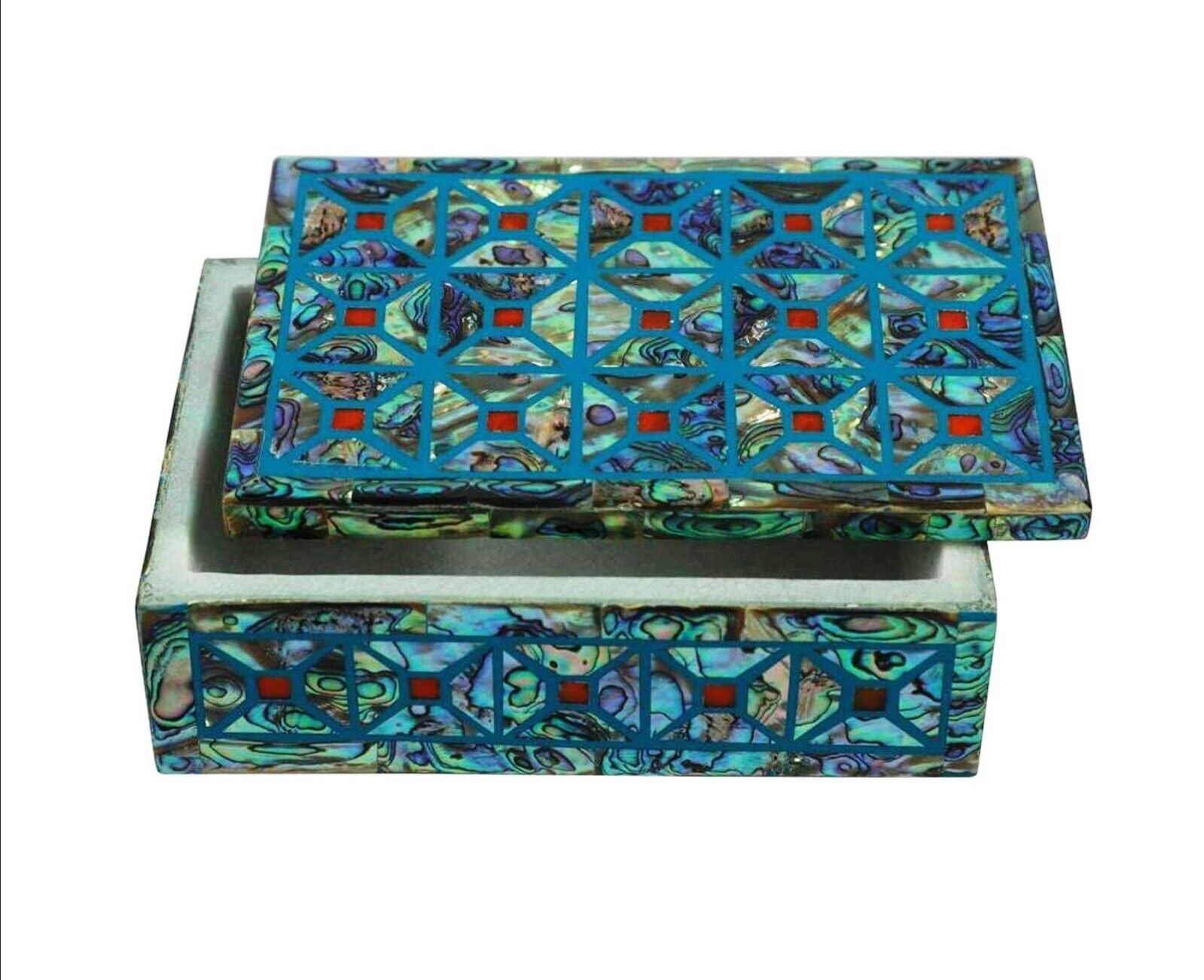 Marble Jewelry Box Multicolor Stone Random Work Medicine Box with Luxurious Look