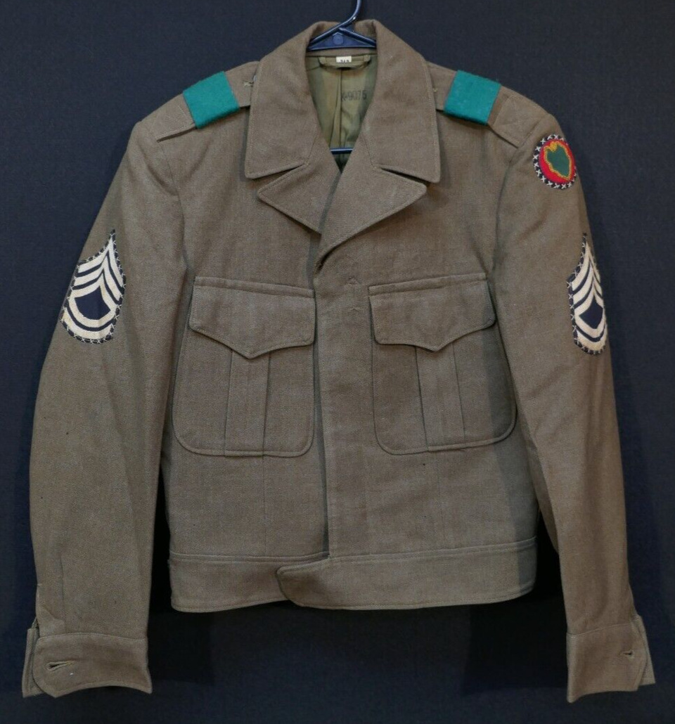 WWII - Occupation 24th Infantry Division Technical Sergeant 1948 OD Ike Jacket