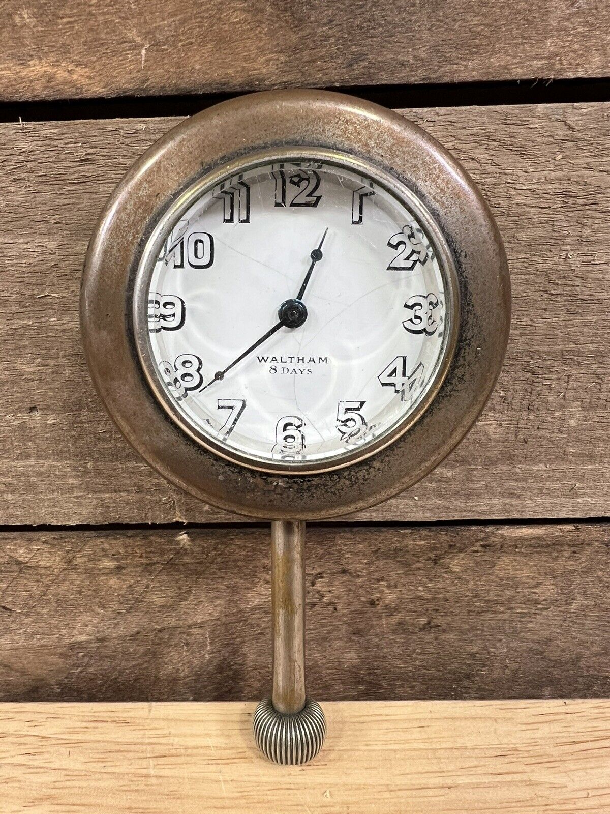 Vintage Waltham 8 Day Stem Car Clock 
