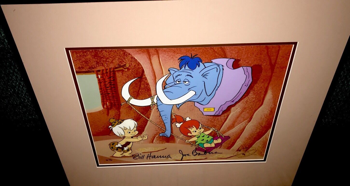 Flintstones Cel Hanna Barbera Signed Swing Set Rare Number 1 Hors De Commerce HC