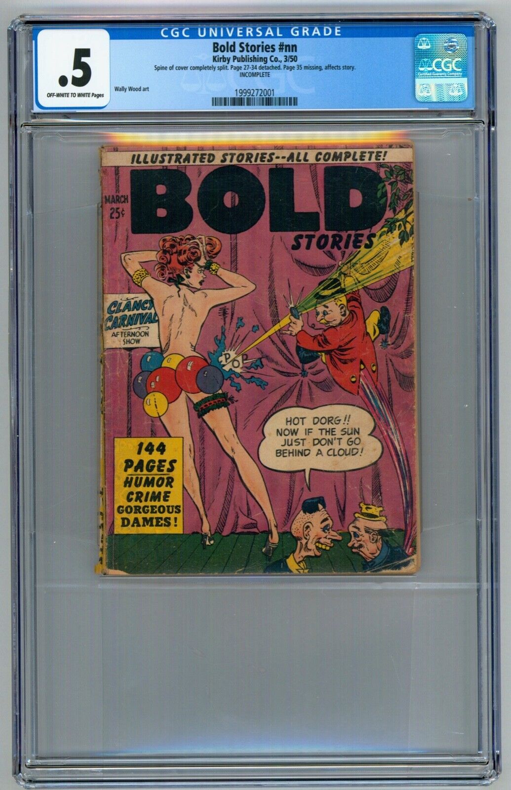 Bold Stories #nn (#1) CGC (Kirby, Mar 1950) Wally Wood Art; Risqué Humor Digest