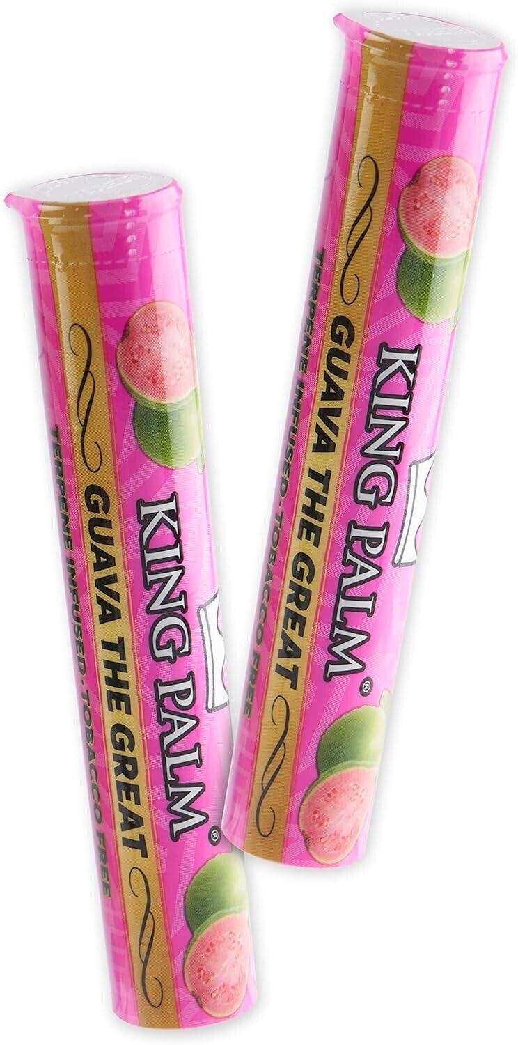 King Palm | Mini | Guava The Great | Pre Rolled Cones | 1 Cone per Tube, 2 Packs