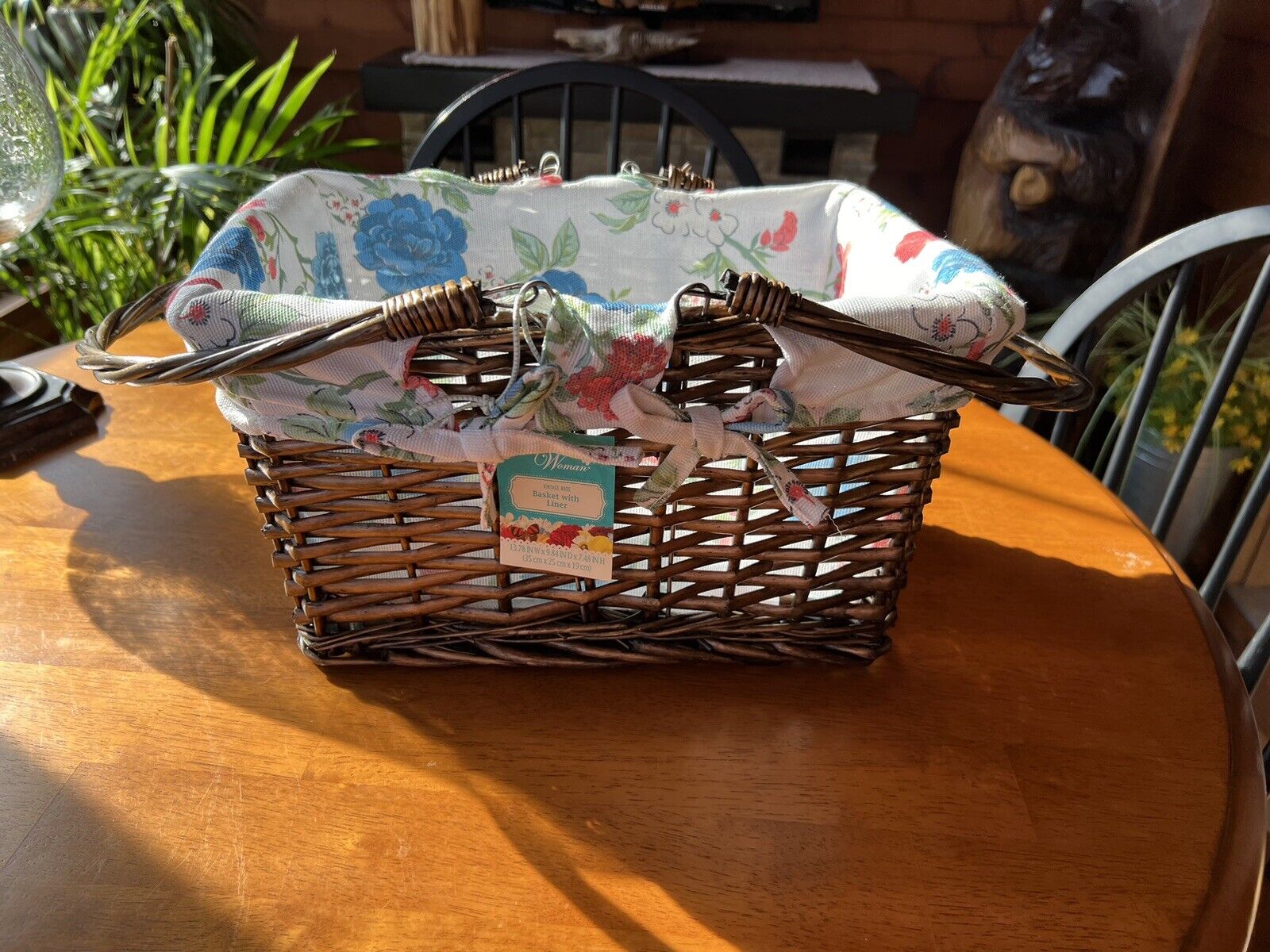 New Pioneer Woman Basket And Liner New w/ Tags Vintage Rose