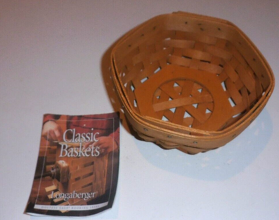 Longaberger Small Hexagon Shaped Hostess Sage Basket.