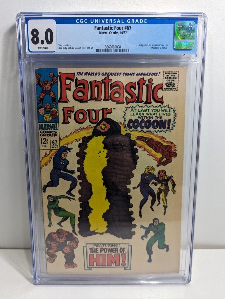 Fantastic Four #67 1st Adam Warlock/HIM Huge MCY KEY CGC Graded 8.0
