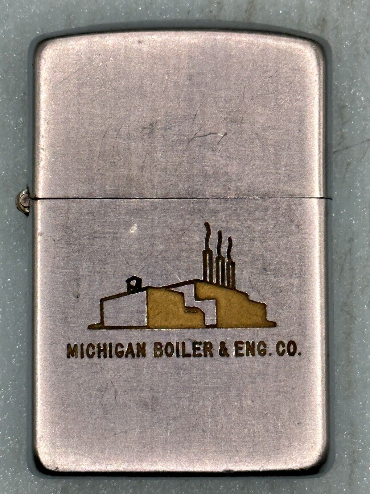 Vintage 1950-1957 Michigan Boiler & Eng Co Advertising Chrome Zippo Lighter