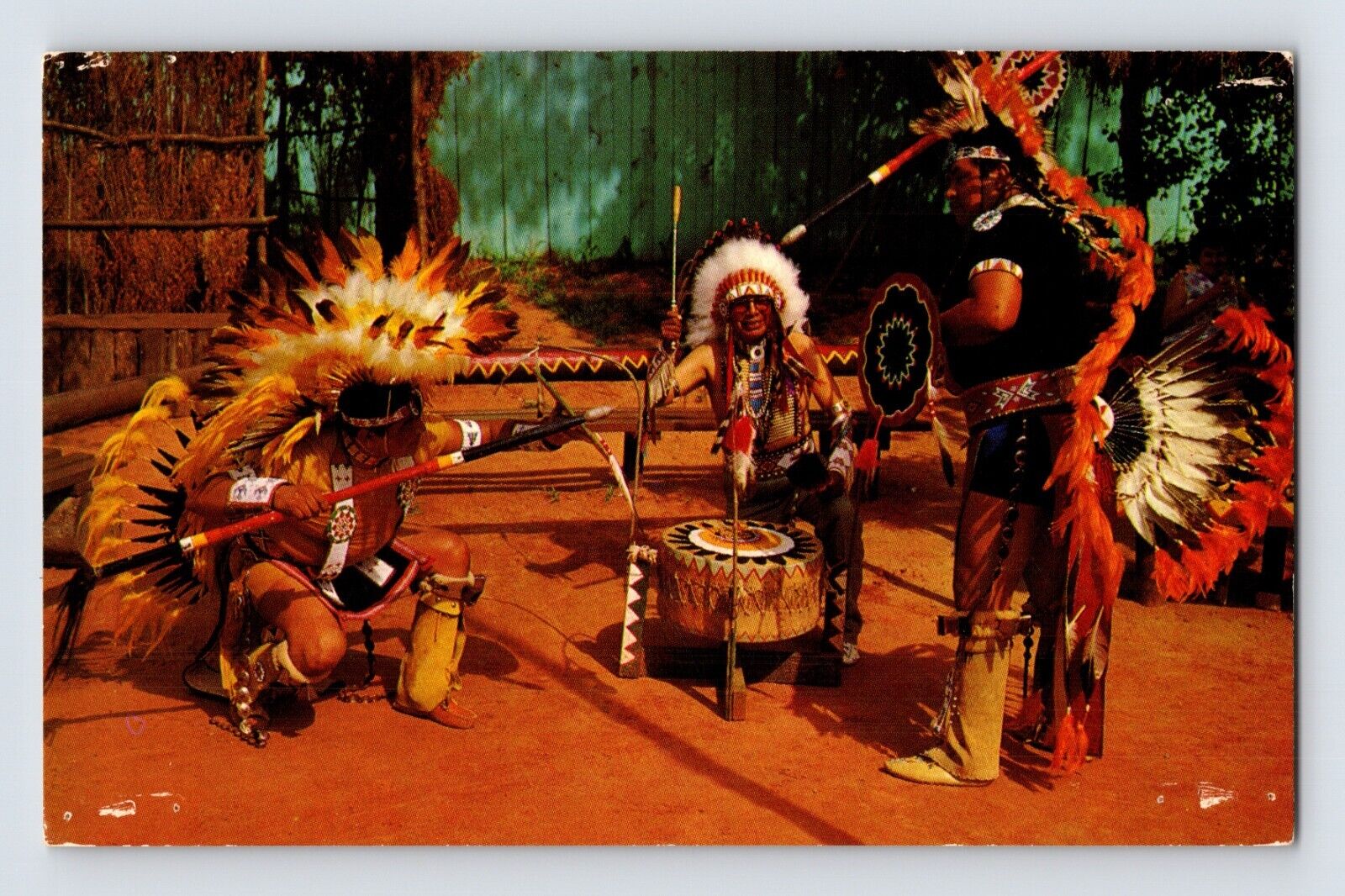Postcard Missouri Native American Otoe Indian Shield Dance 1960s Unposted Chrome