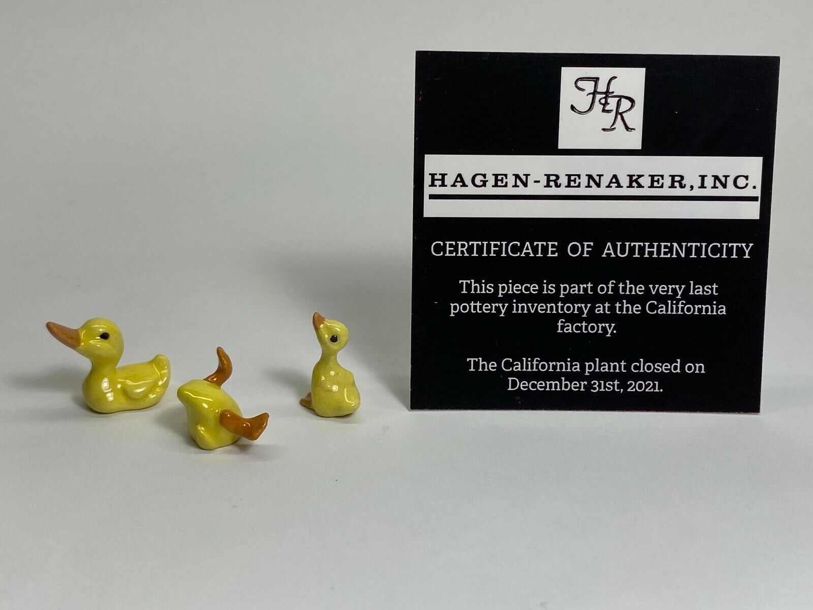 Hagen Renaker #922 382, 219, 220 Baby Duck 3pc Set Miniatures Last of the Stock
