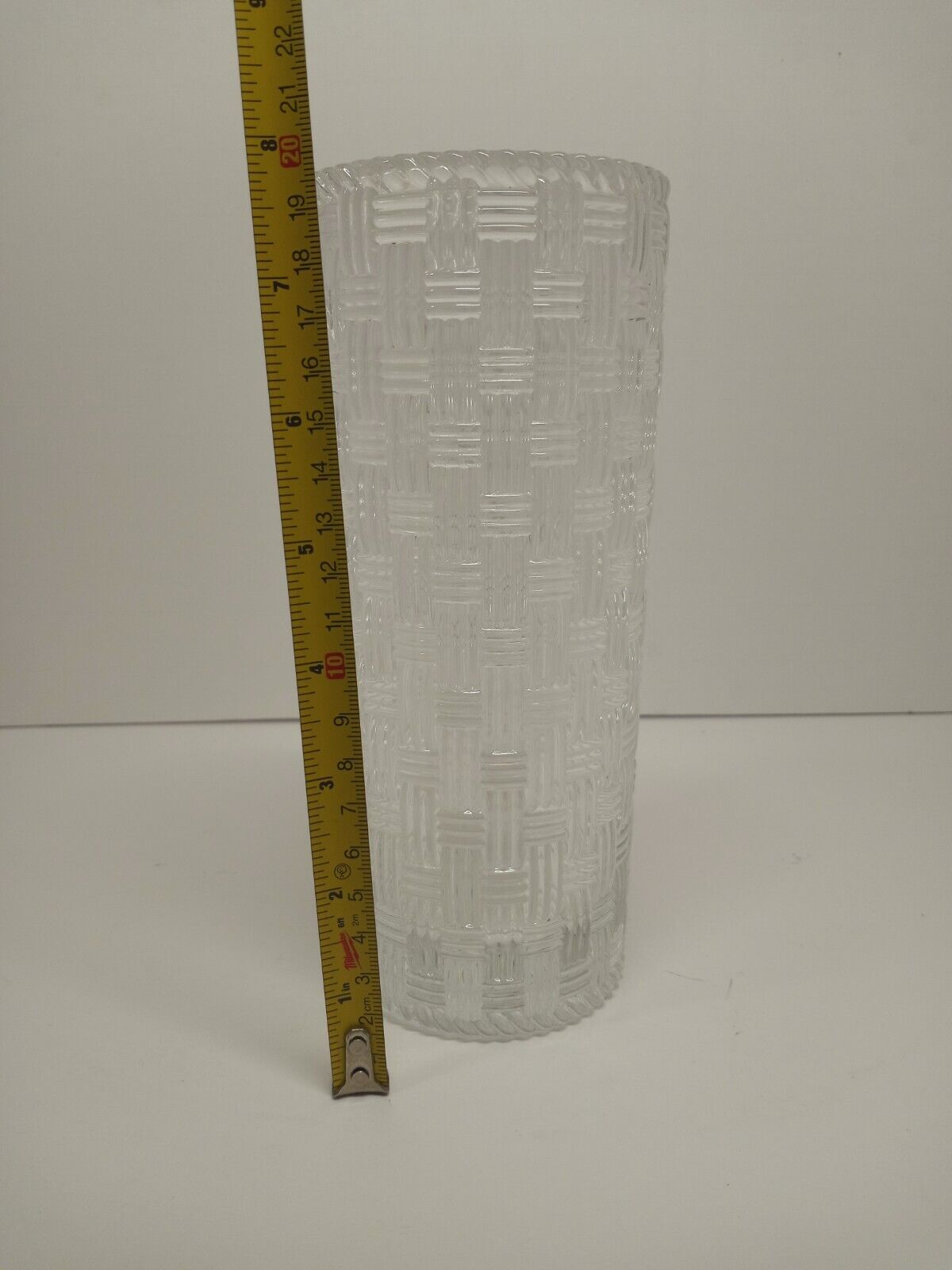 Tiffany & Co. Crystal Vase Basket Woven Pattern Made in Germany