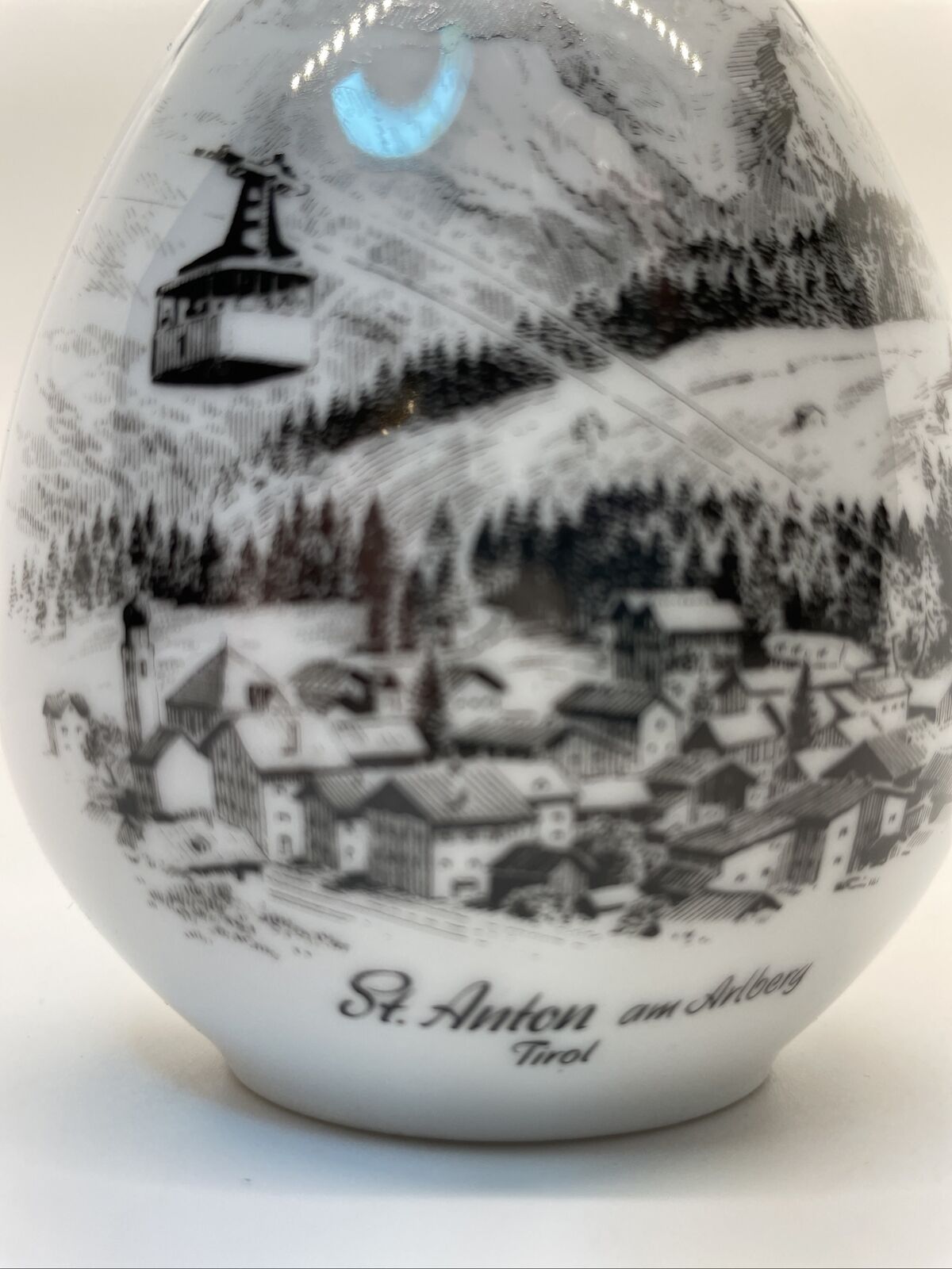 AK Kaiser Porcelain Bud Vase St Anton am Arlberg Tirol Germany