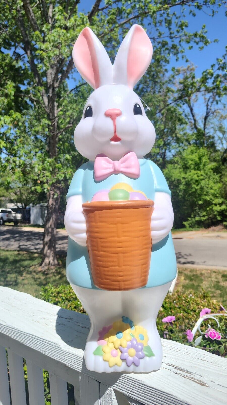 NEW 2024 Blue Boy EASTER BUNNY BLOW MOLD LIGHTED 24 INCH