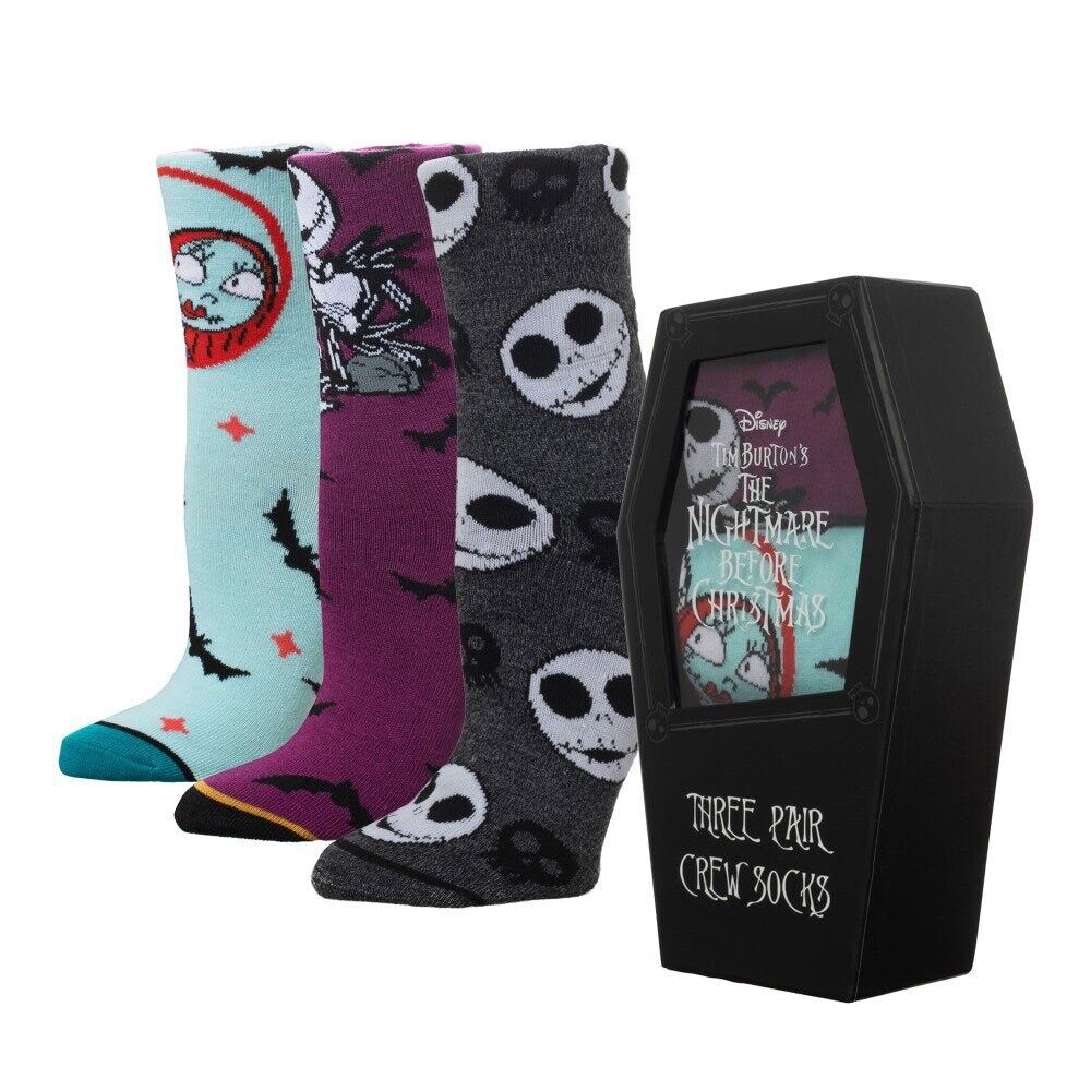 Bioworld • Nightmare Before Christ • Coffin Boxed 3-Pair Socks • 9-11 Ships Free