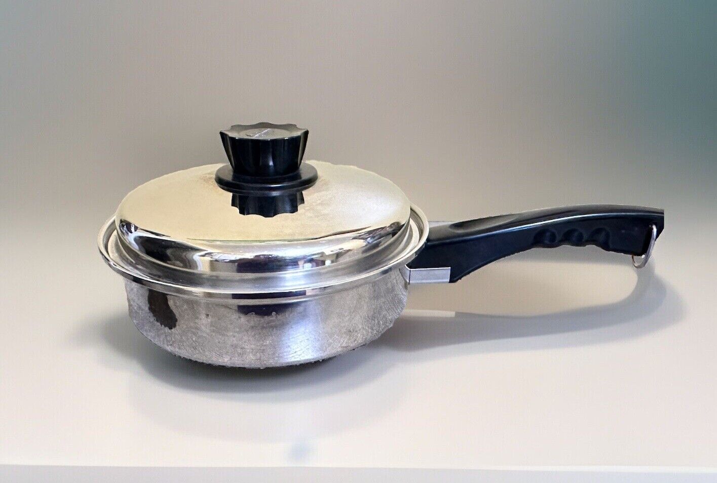 Vintage Lustre Craft 3ply 7 1/4” skillet cookware w/ Lid Stainless Steel  USA