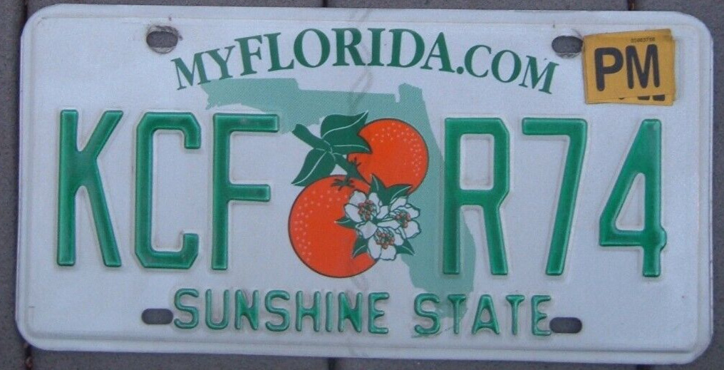 One FLORIDA double Orange license plate Your choice   KCF R 74