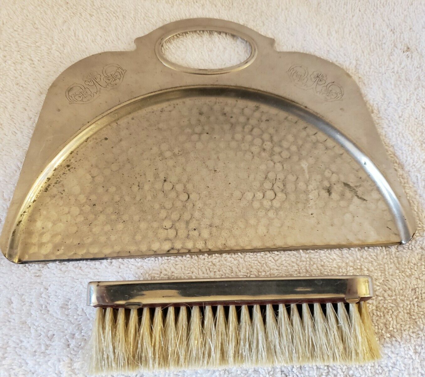 Vintage Faberware  NY Silent Butler Silver Plate Crumb Catcher Brush & Tray Set