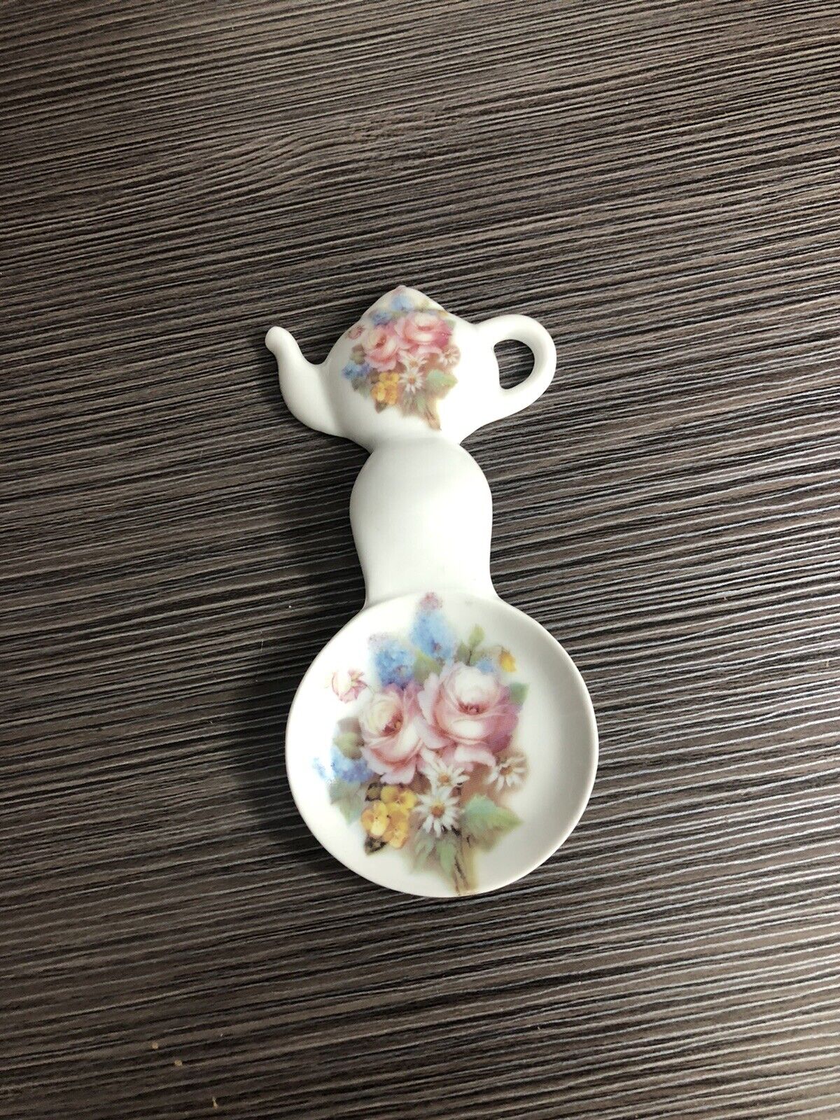 Flowers Pink Roses New Handmade Ceramic Porcelain Tea Bag / Spoon Rest