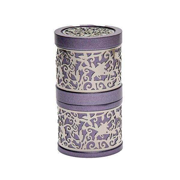 Shabbat Travel Havdalah Set - Spice Box - Candle Holder - Judaica Art - Purple