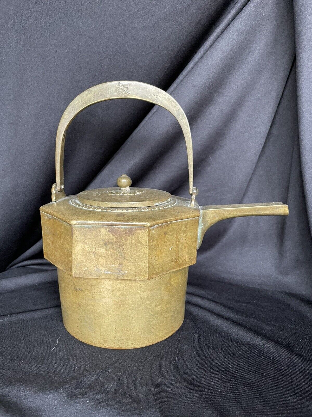 Old Large Asian Teapot - Brass