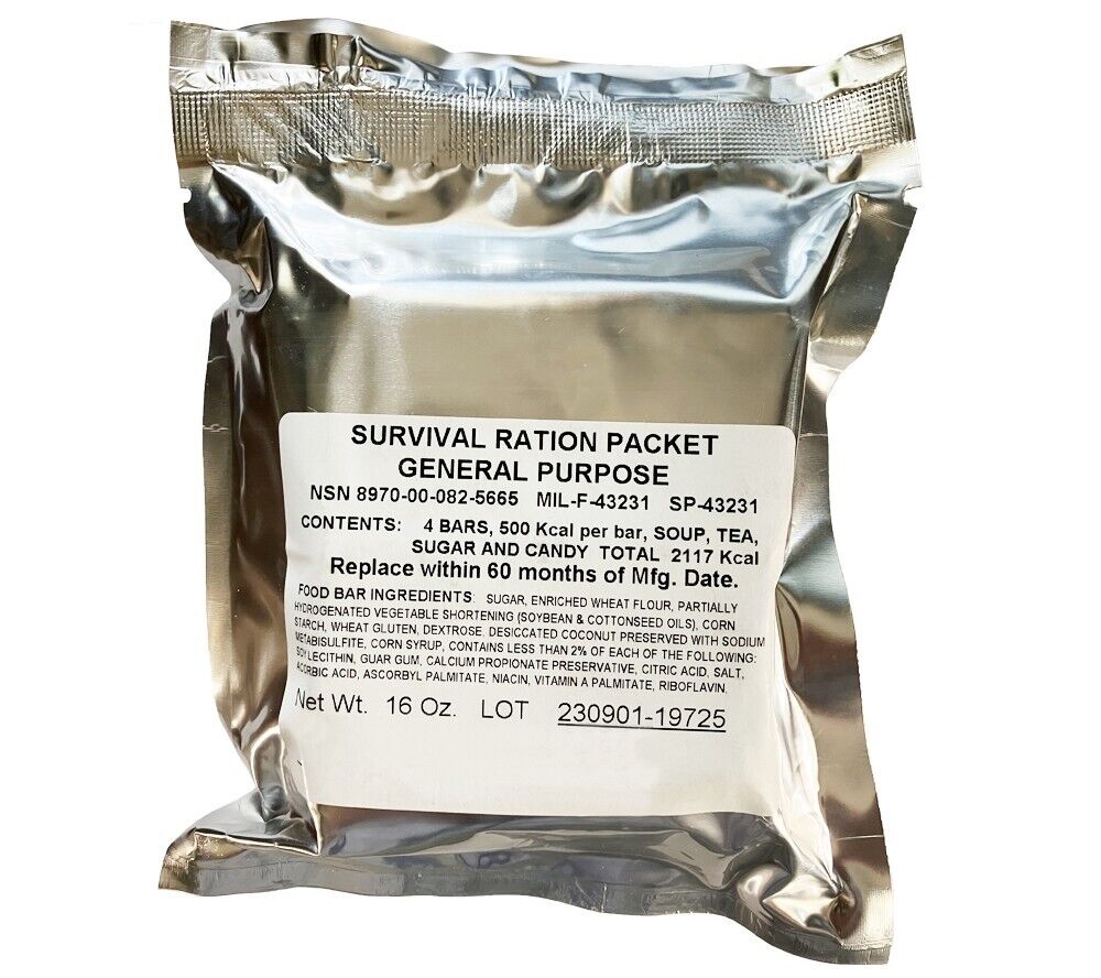 Survival Ration Packet General Purpose GP MIL-F-43231 US Military New Stock