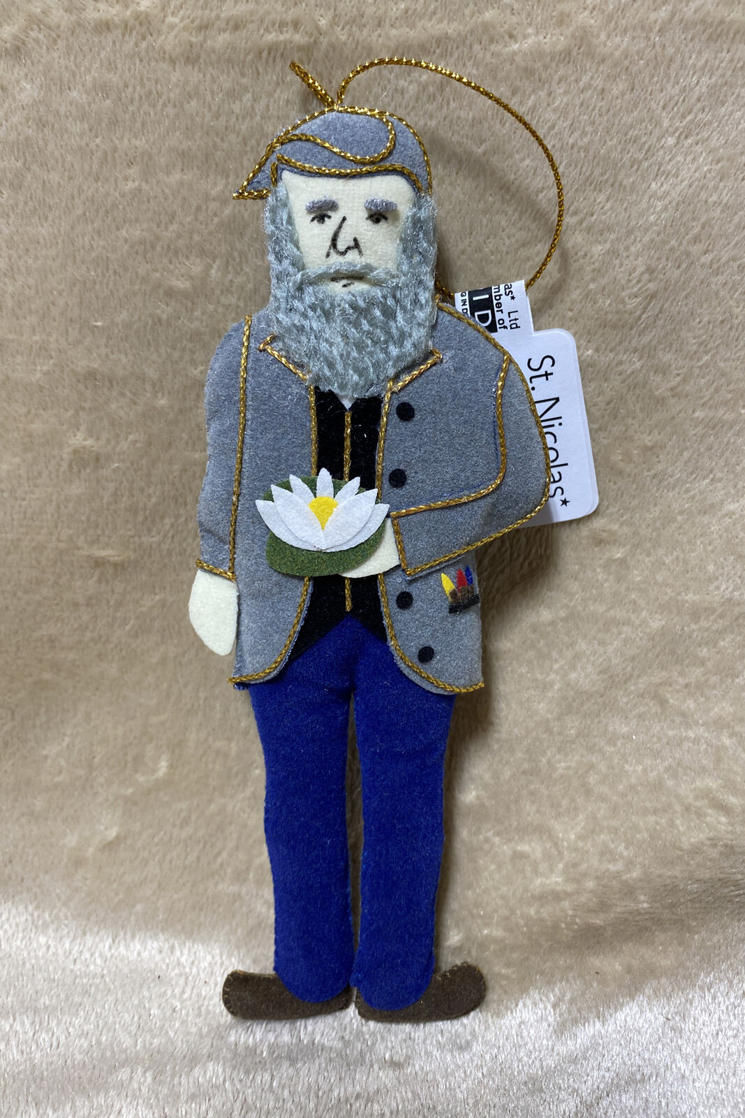 St. Nicolas Embroidered  Monet Ornament 6.5 Inches Tall #9088 MN NEW