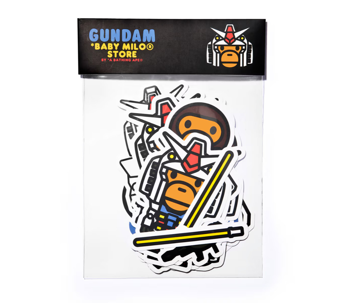 NEW Gundam x Baby Milo Store by A Bathing Ape BAPE Sticker Pack LIMITED SEALED