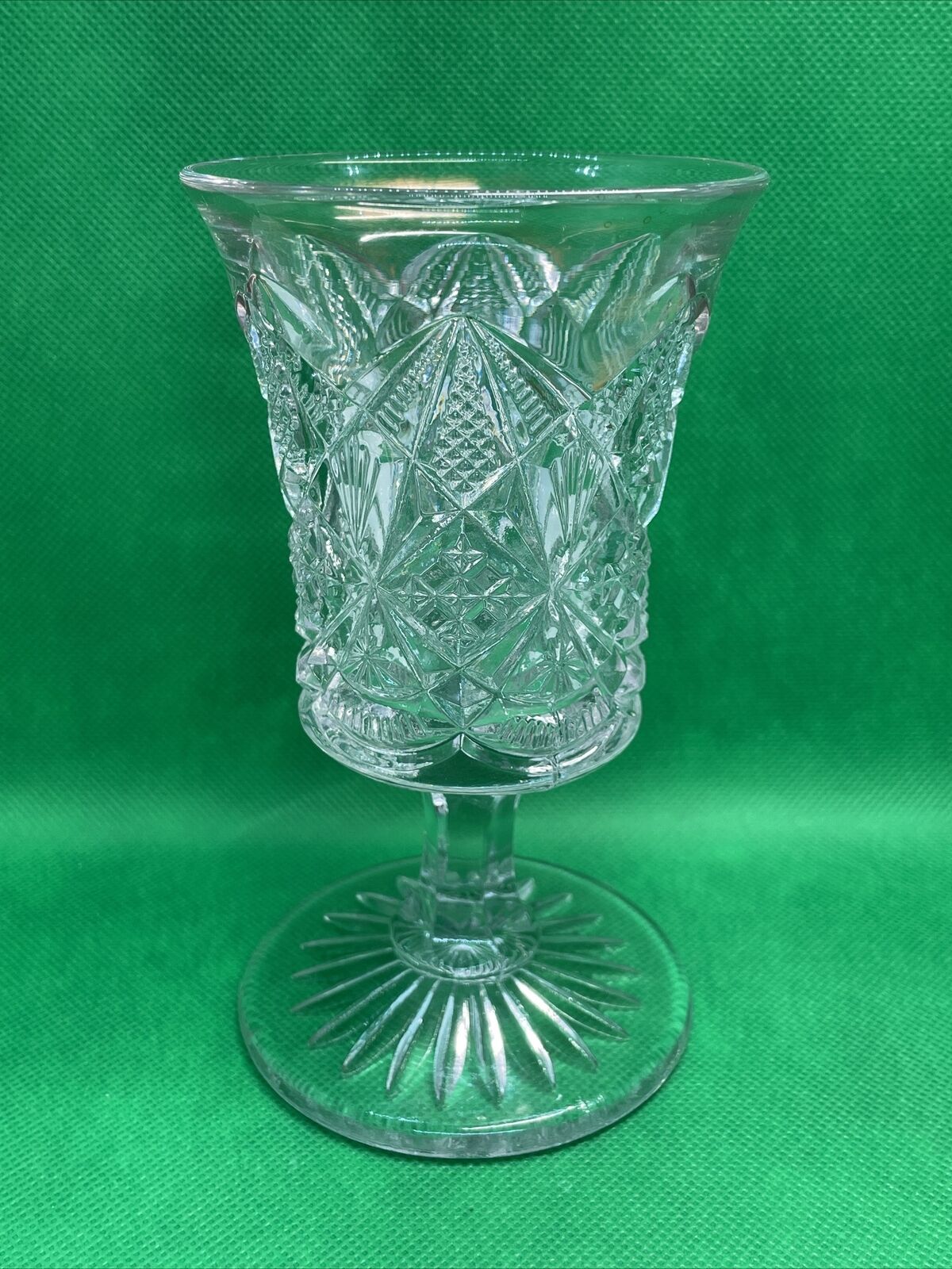 EAPG Goblet Clear Wine Glass Antique 1890s