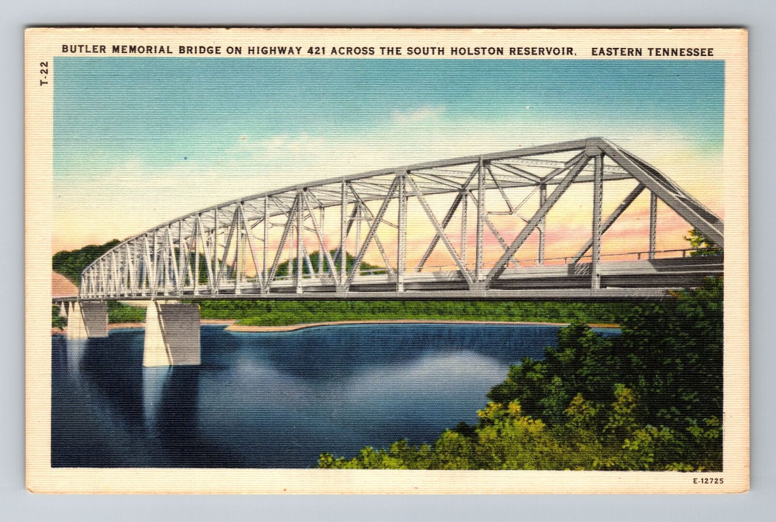 TN-Tennessee, Butler Memorial Bridge On Highway, Antique, Vintage Postcard