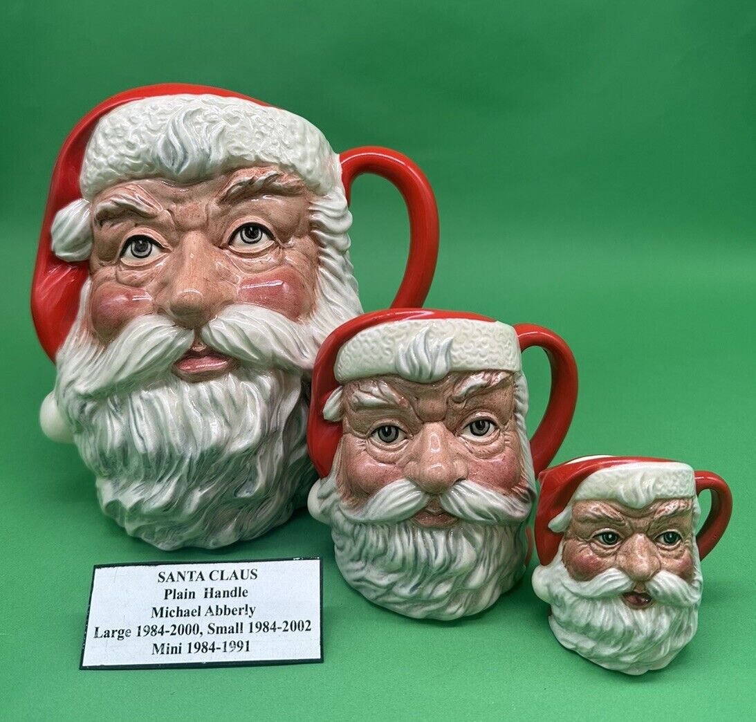 Royal Doulton 'Santa Claus' Character Jug Trio, D6704,D6705,D6706