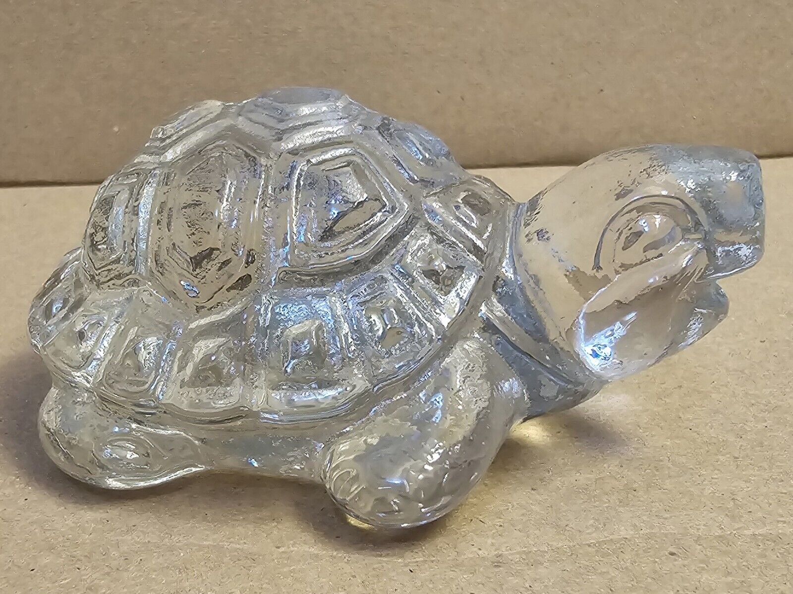 GOEBEL Clear Glass TURTLE TORTOISE Figurine Paperweight 4.5×3×2\