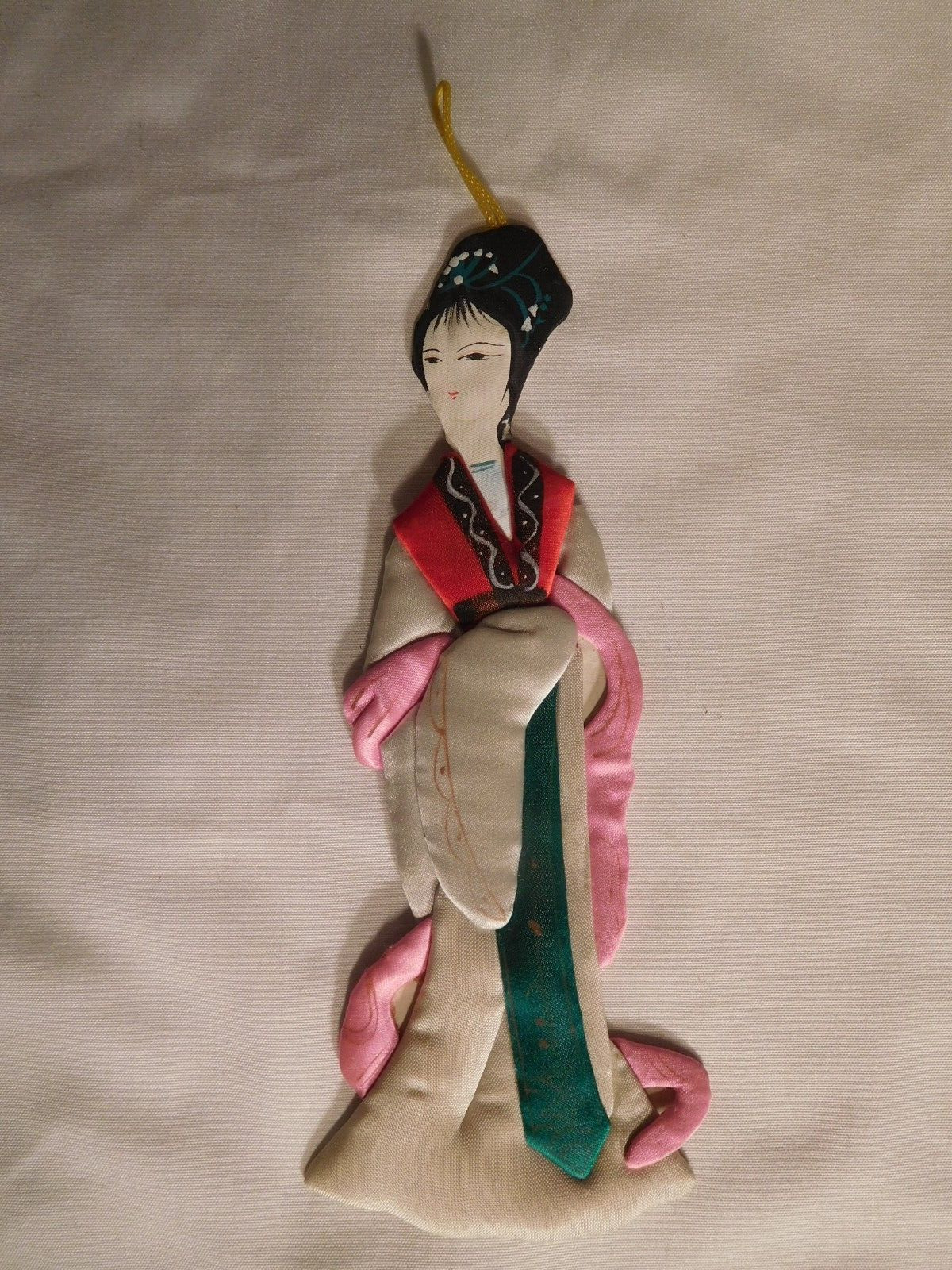 Vintage Beautiful Woman Chinese Hand-Made Silk Ornament 