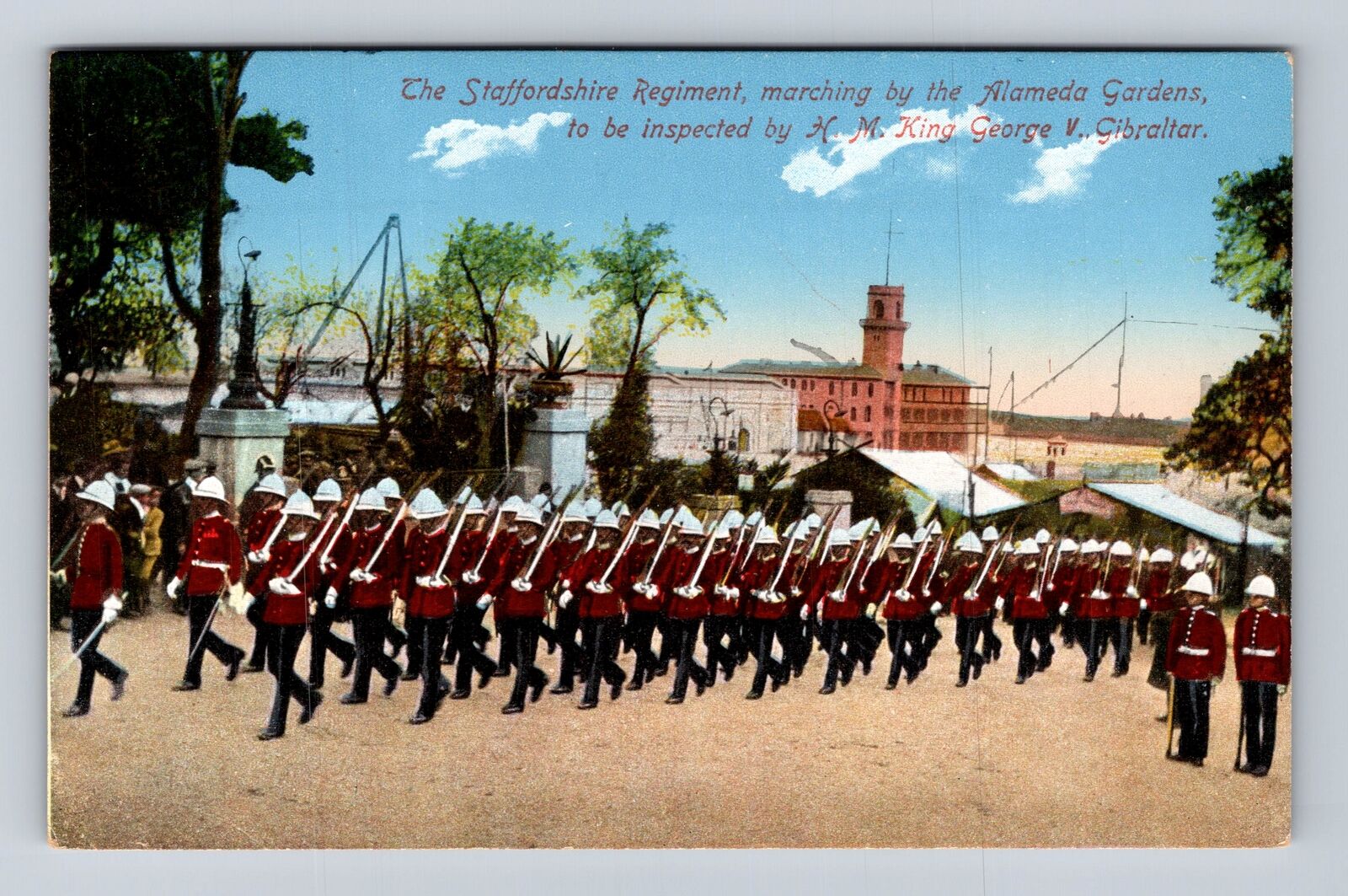 San Jose CA-California, Staffordshire Regiment, Antique, Vintage Postcard