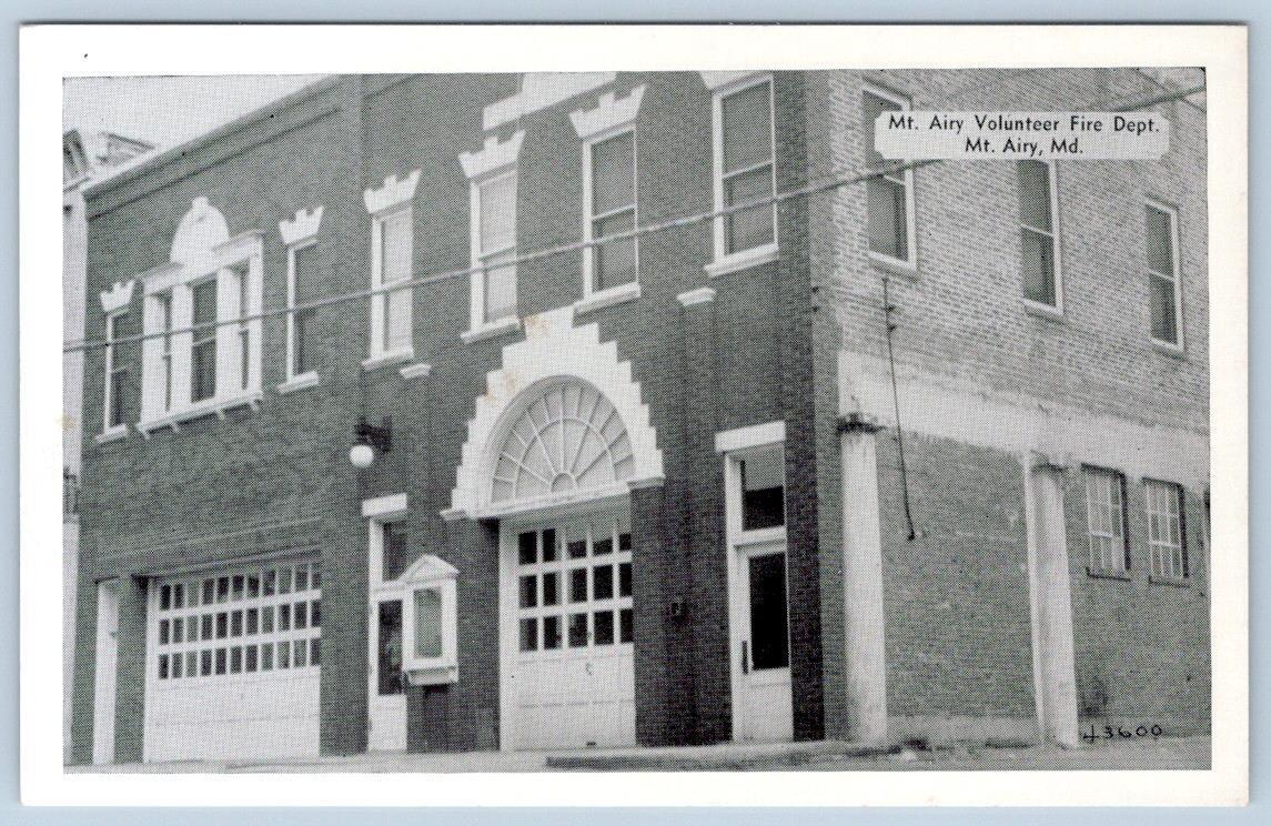 1960\'s MT MOUNT AIRY MARYLAND MD OLD VOLUNTEER FIRE DEPARTMENT BUILDING POSTCARD