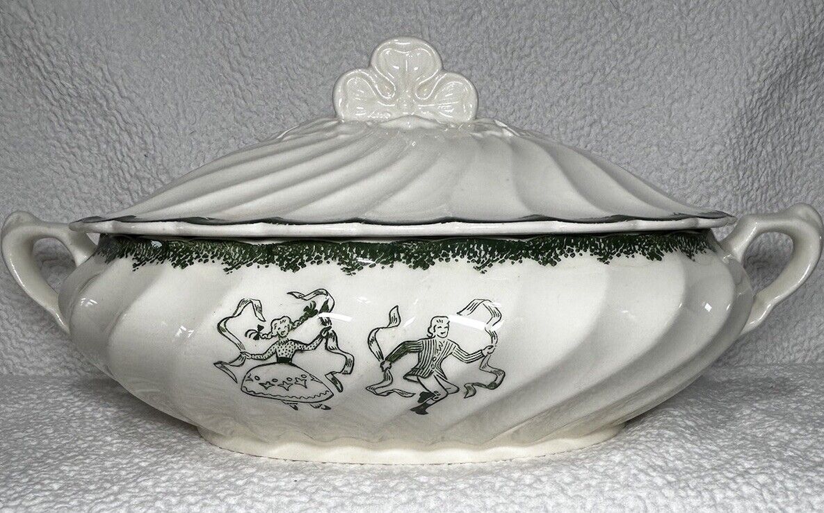 Royal China USA Covered Vegetable Dish Rare Hard To Find 1950s Countryside VGUC
